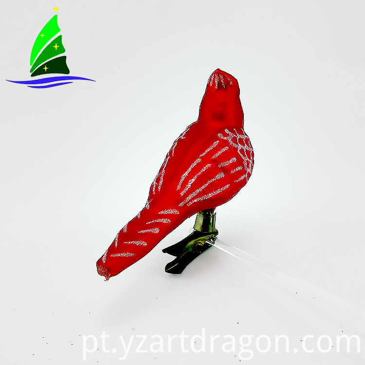 Ornamentos de pássaro de Natal de vidro de suspensão Hanging Glass Christmas Bird Ornaments